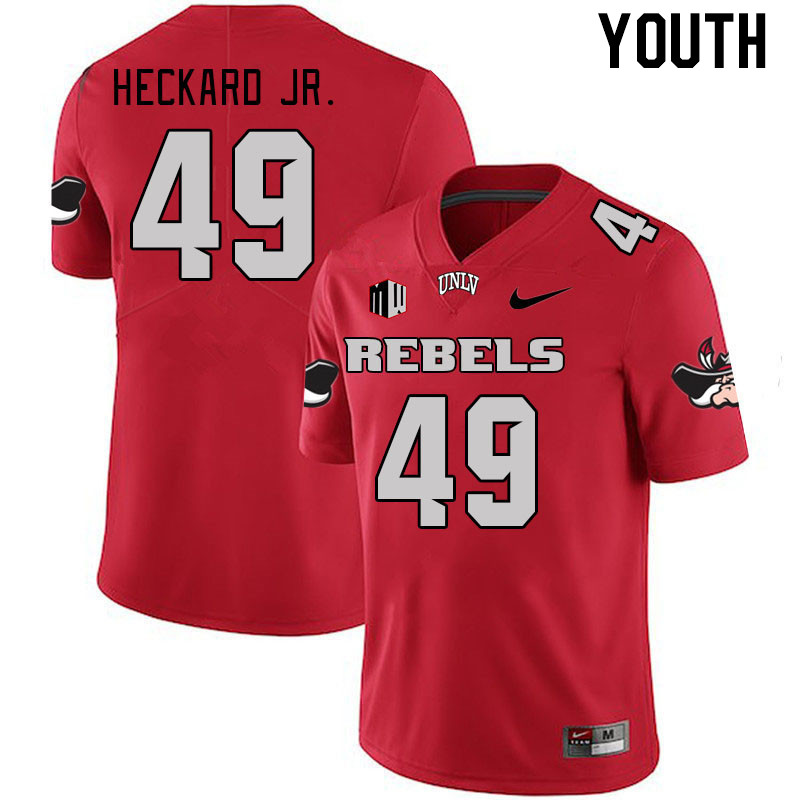 Youth #49 David Heckard Jr. UNLV Rebels 2023 College Football Jerseys Stitched-Scarlet